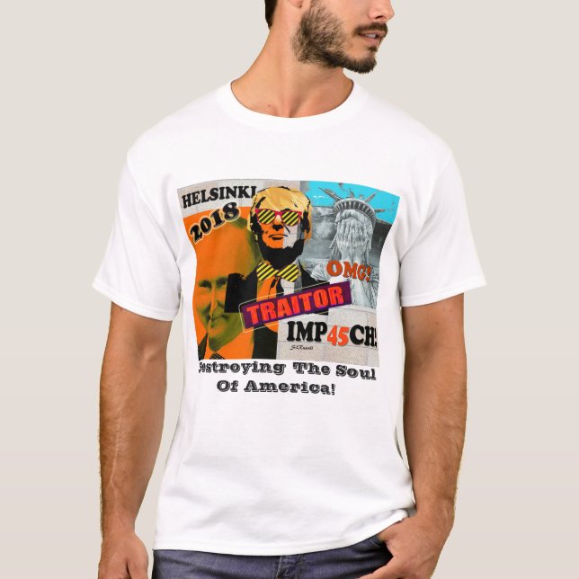 Camiseta T-shirt da colagem da traição de Putin Helsínquia (Frente)