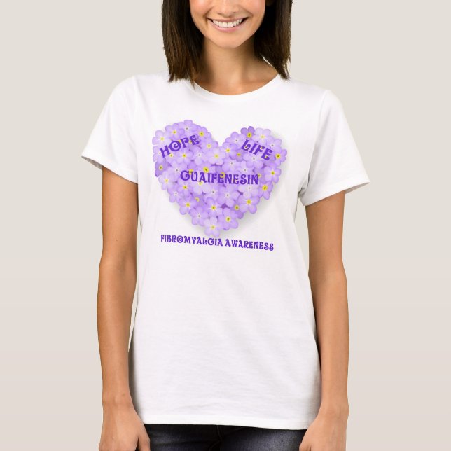 Camiseta T-shirt da consciência da fibromialgia (Frente)