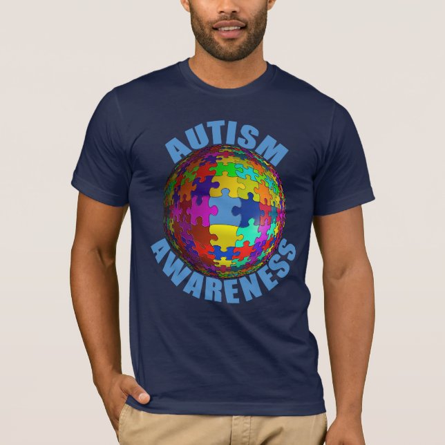 Camiseta T-shirt da consciência do autismo do mundo (Frente)