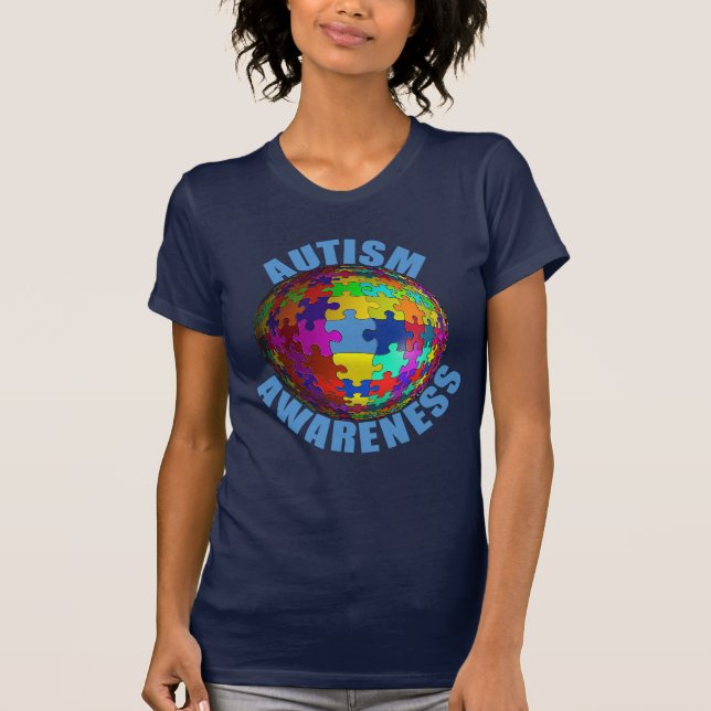 Camiseta T-shirt da consciência do autismo do mundo (Frente)