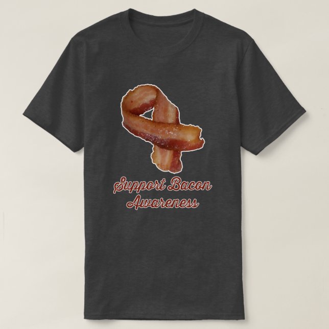 Camiseta T-shirt da consciência do bacon do apoio (Frente do Design)