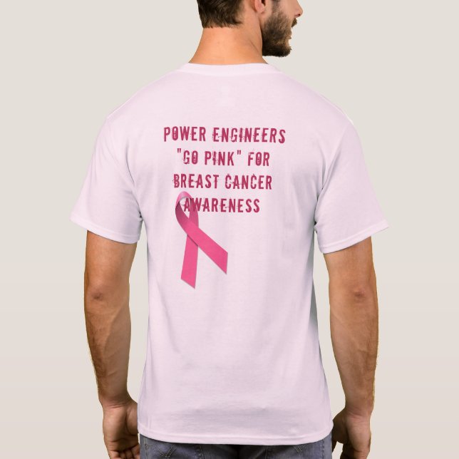 Camiseta T-shirt da consciência do cancro da mama da NUCA (Verso)