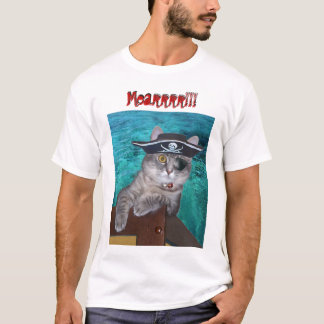 Camiseta T-shirt da conversa do pirata do gato
