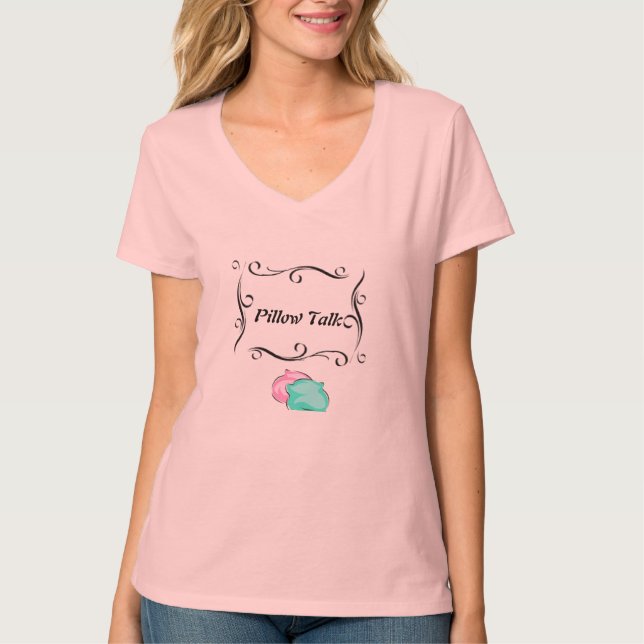 Camiseta T-shirt da conversa do travesseiro (Frente)