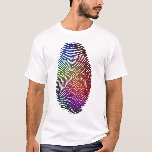 Camiseta T-shirt da cor da impressão digital (Frente)
