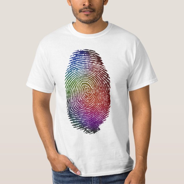 Camiseta T-shirt da cor da impressão digital (Frente)