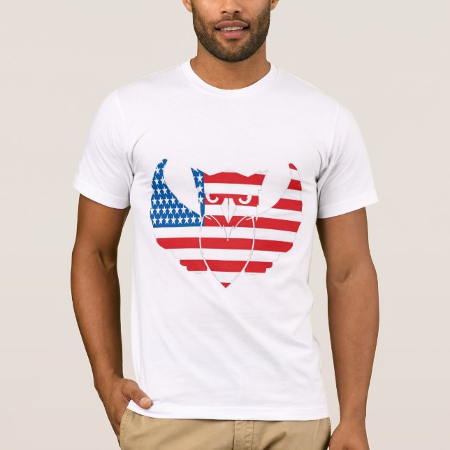 Camiseta t-shirt da coruja-bandeira (Frente)