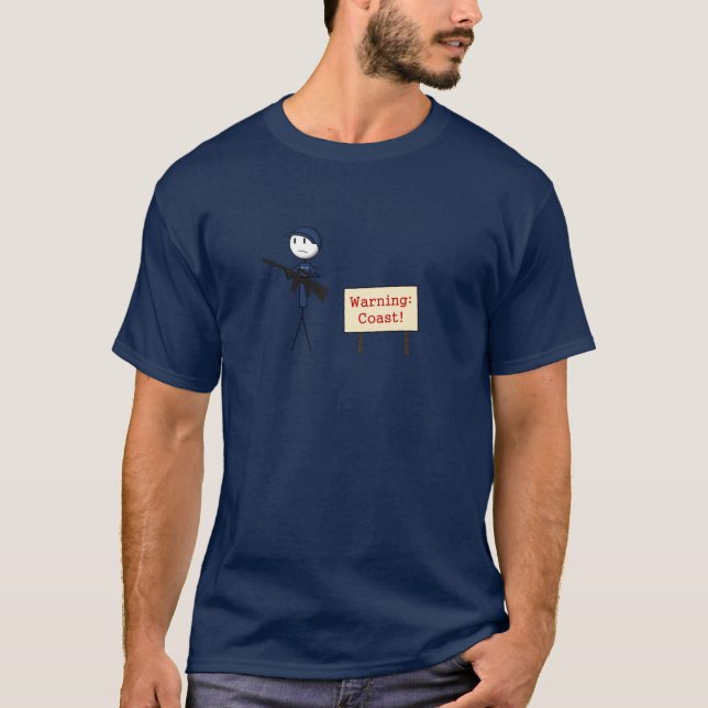 Camiseta "T-shirt da costa de advertência" (Frente)