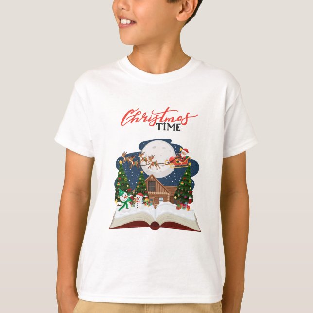 Camiseta T-Shirt da Criança da Hora de Natal (Frente)