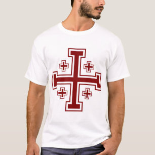 Camiseta T-shirt da cruz de Jerusalem do cruzado do