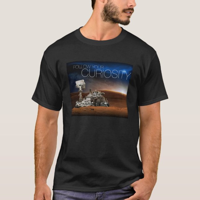 Camiseta T-shirt da curiosidade de Marte (Frente)