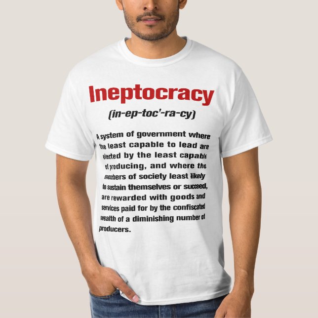Camiseta T-shirt da definição de Ineptocracy (Frente)