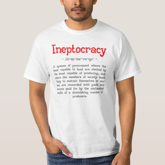 Camiseta T-shirt da definição de Ineptocracy (Frente)