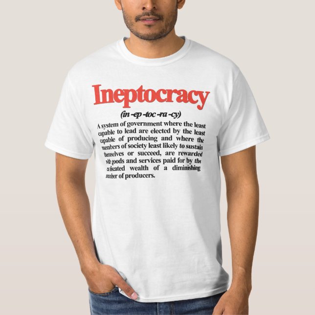 Camiseta T-shirt da definição de Ineptocracy (Frente)
