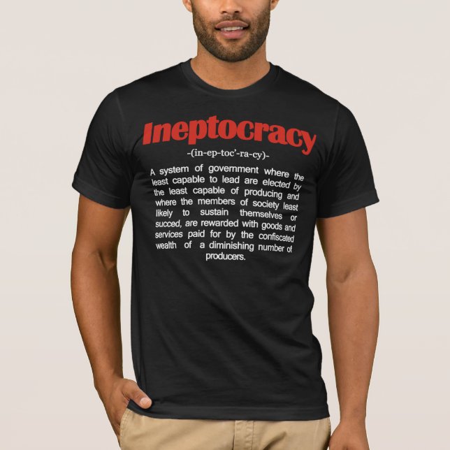 Camiseta T-shirt da definição de Ineptocracy (Frente)