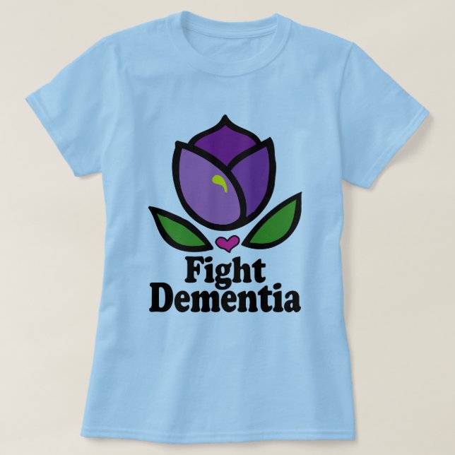 Camiseta T-shirt da demência de Alzheimer da luta (Frente do Design)