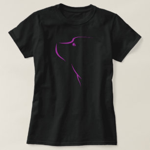 Camiseta T-shirt da devoção do cão (fêmea, escuras)