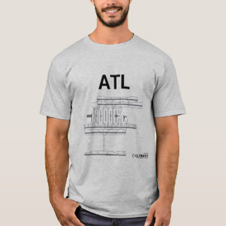 Camiseta T-shirt da disposição do aeroporto de ATL