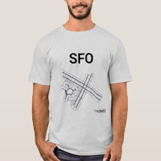 Camiseta T-shirt da disposição do aeroporto do SFO