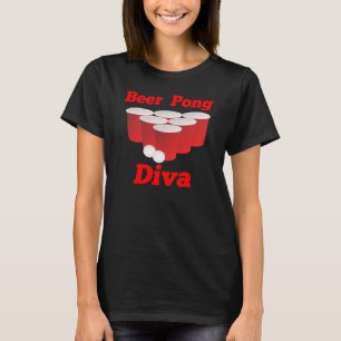 Camiseta T-shirt da diva de Pong da cerveja