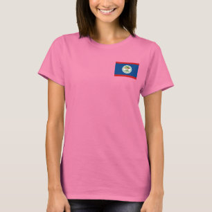 Camiseta T-shirt da DK da bandeira e do mapa de Belize