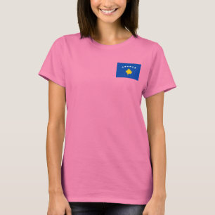 Camiseta T-shirt da DK da bandeira e do mapa de Kosovo