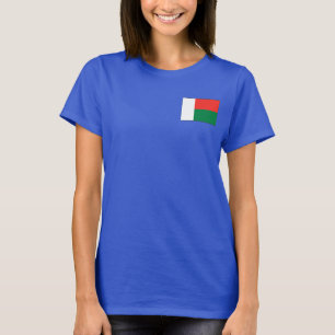 Camiseta T-shirt da DK da bandeira e do mapa de Madagascar