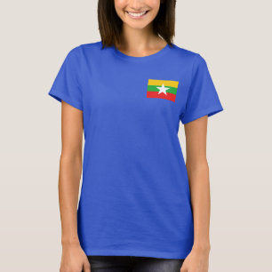 Camiseta T-shirt da DK da bandeira e do mapa de Myanmar