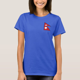 Camiseta T-shirt da DK da bandeira e do mapa de Nepal