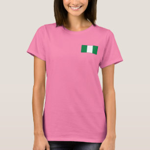 Camiseta T-shirt da DK da bandeira e do mapa de Nigéria