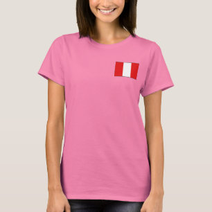 Camiseta T-shirt da DK da bandeira e do mapa de Peru
