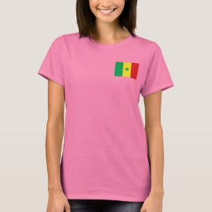 Camiseta T-shirt da DK da bandeira e do mapa de Senegal