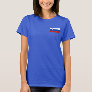 Camiseta T-shirt da DK da bandeira e do mapa de Slovenia