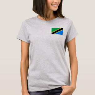 Camiseta T-shirt da DK da bandeira e do mapa de Tanzânia