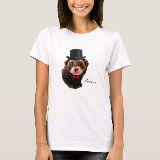 Camiseta T-shirt da doninha do cavalheiro (Frente)