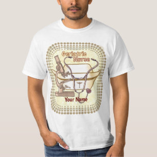 Camiseta t-shirt da enfermeira geriátrica