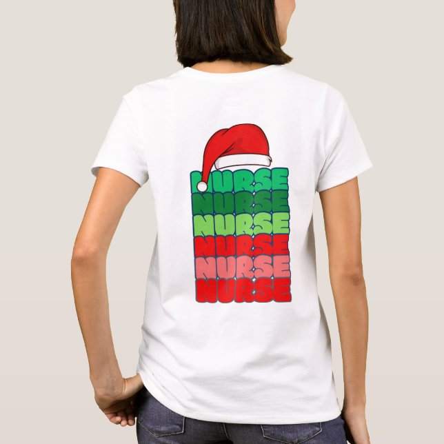 Camiseta t-shirt da enfermeira Santa Hat (Verso)