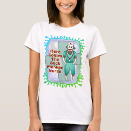 Camiseta t-shirt da enfermeira Sock Monkey