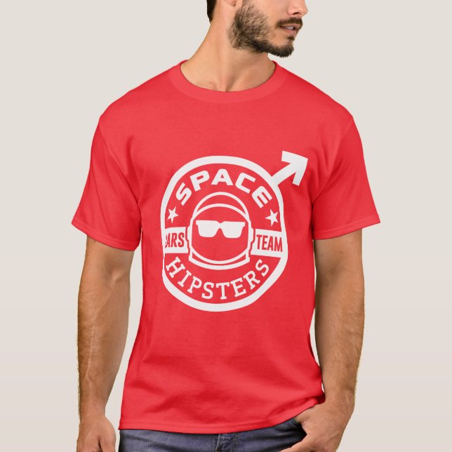 Camiseta T-shirt da equipe de Hipsters® Marte do espaço de (Frente)
