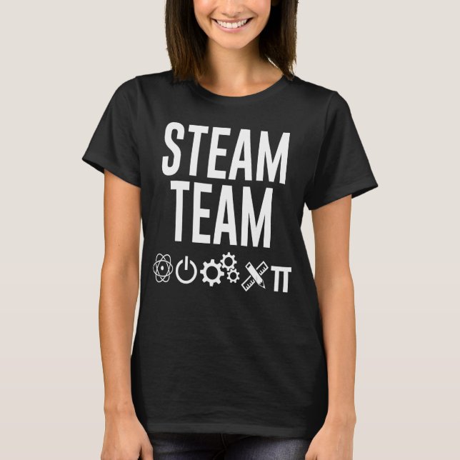 Camiseta T-shirt da equipe de vapor (Frente)
