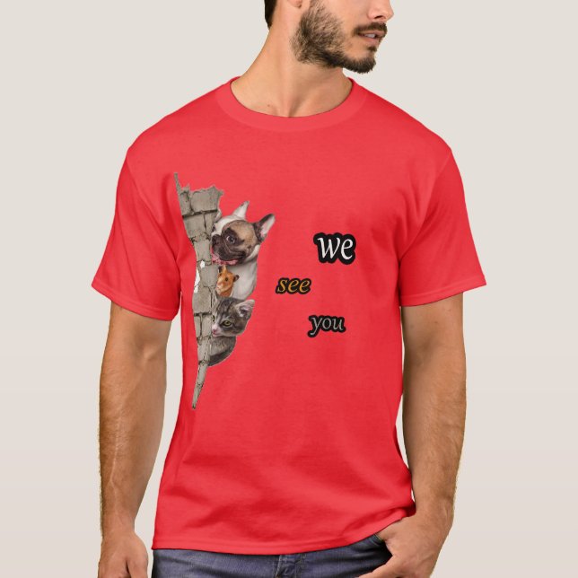 Camiseta T-shirt da equipe de vigilância fofa (Frente)