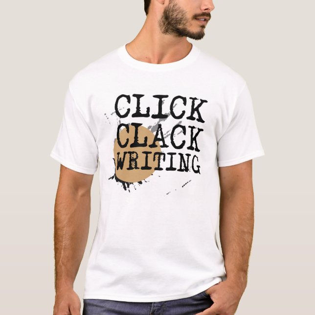 Camiseta T-shirt da escrita do Clack do clique (Frente)