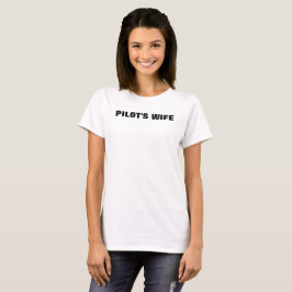 Camiseta T-shirt da esposa do piloto bonito e simples do
