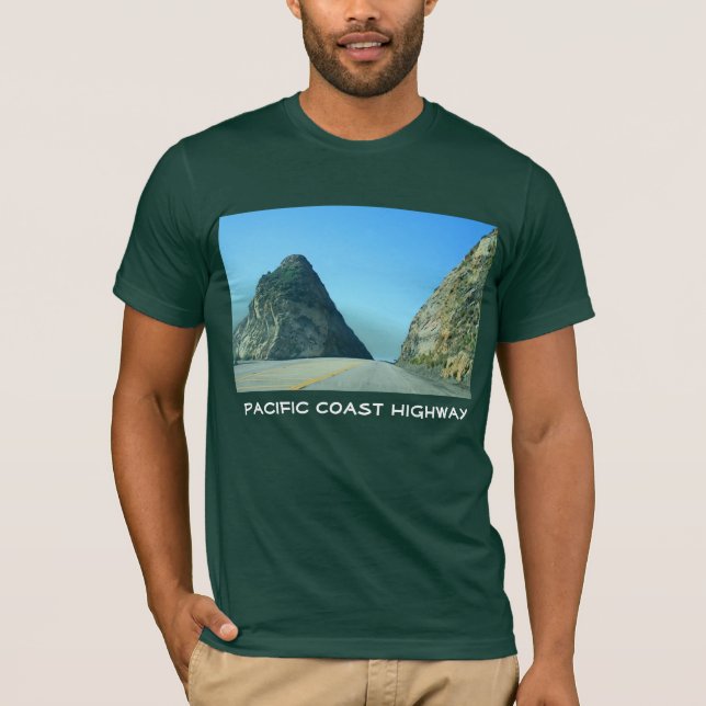 Camiseta T-shirt da estrada da Costa do Pacífico dos homens (Frente)