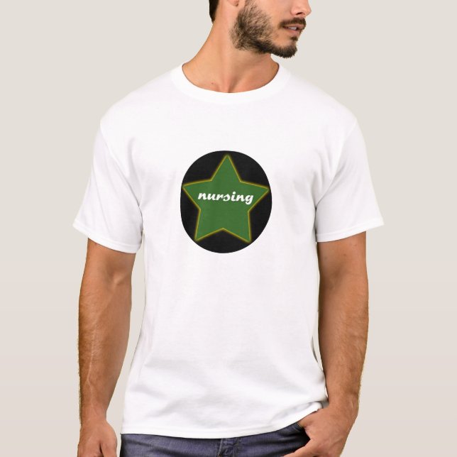 Camiseta T-shirt da estrela dos cuidados (Frente)