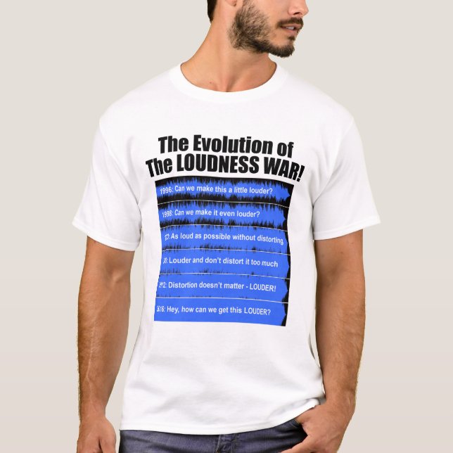 Camiseta T-shirt da evolução da guerra do volume (Frente)