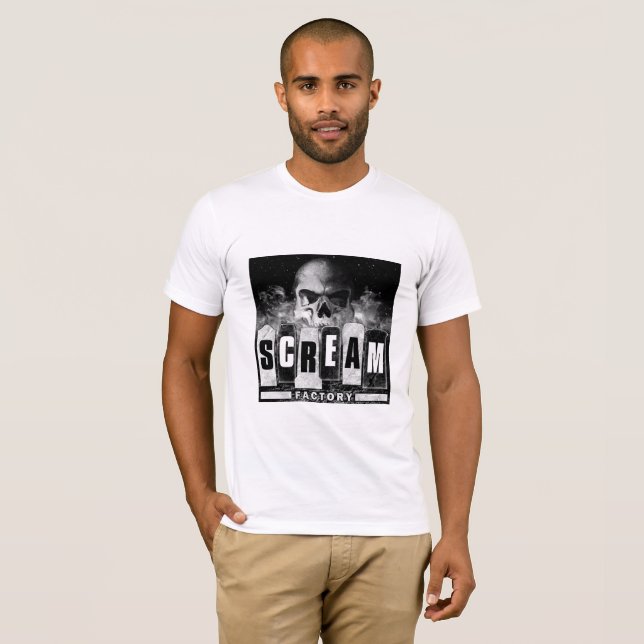 Camiseta T-shirt da fábrica do gritar (branco) (Frente Completa)