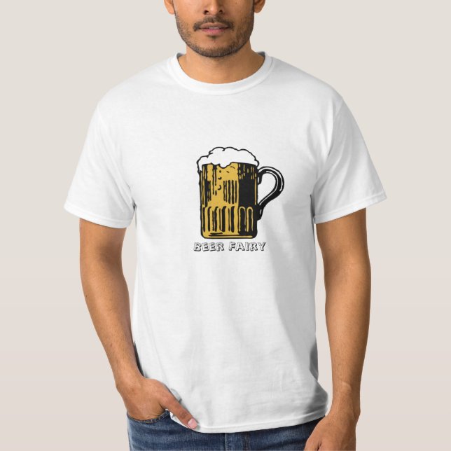 Camiseta T-shirt da fada da cerveja dos homens (Frente)