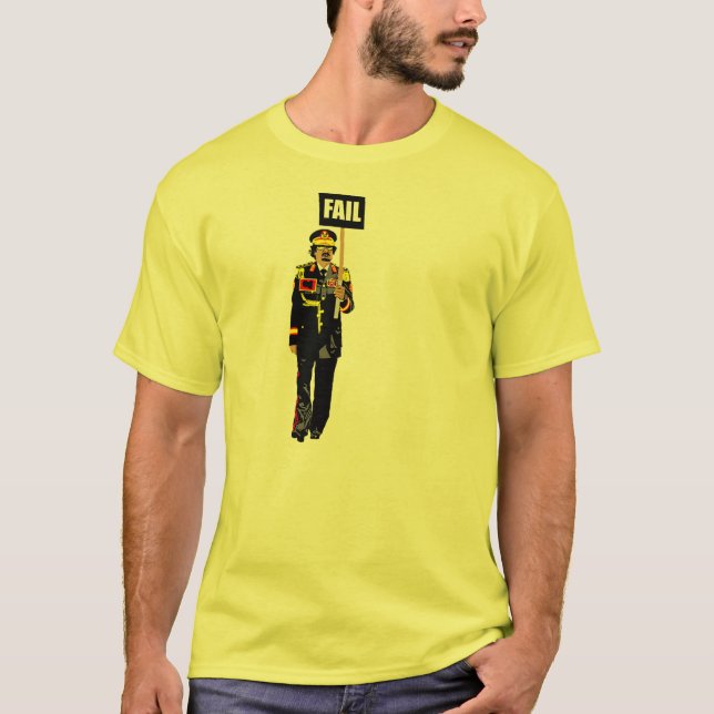 Camiseta T-shirt da FALHA de Gaddafi (Frente)