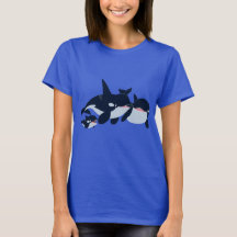 T-Shirt da Família Orca de Cartoon Bonita